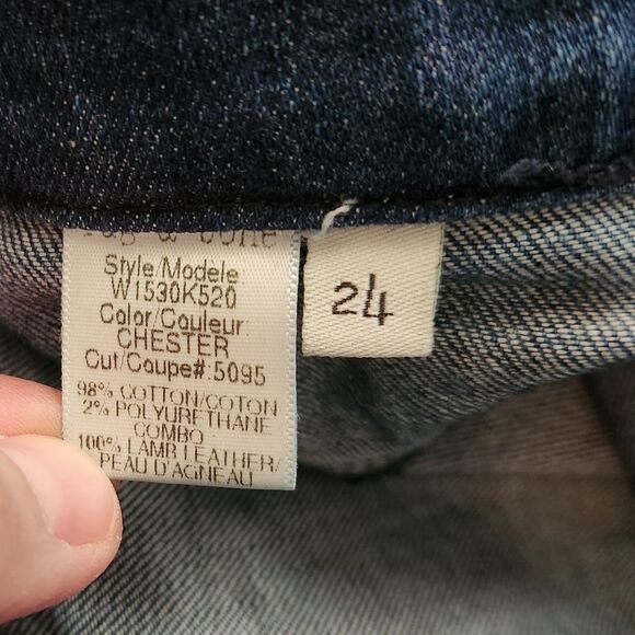 Rag & bone jodhpur Lamb Leather Panel Skinny Jeans Size 24 - Picture 4 of 6
